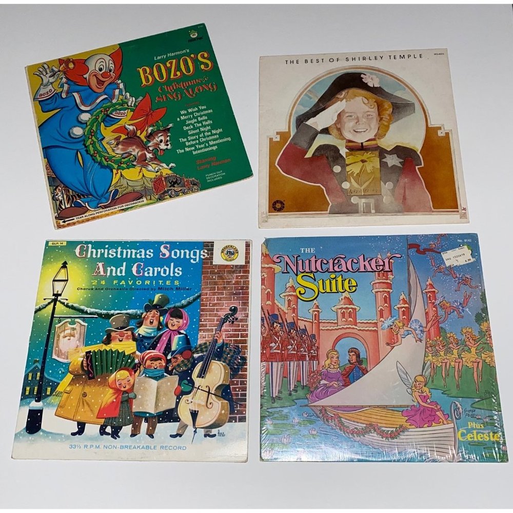 4 vintage holiday christmas vinyls
